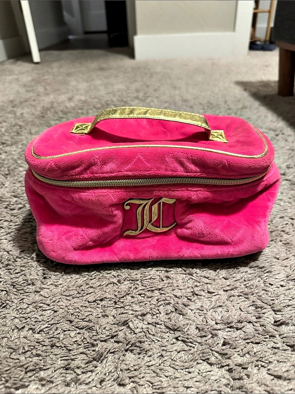 Juicy Couture Plush Cosmetic Bag in Pink